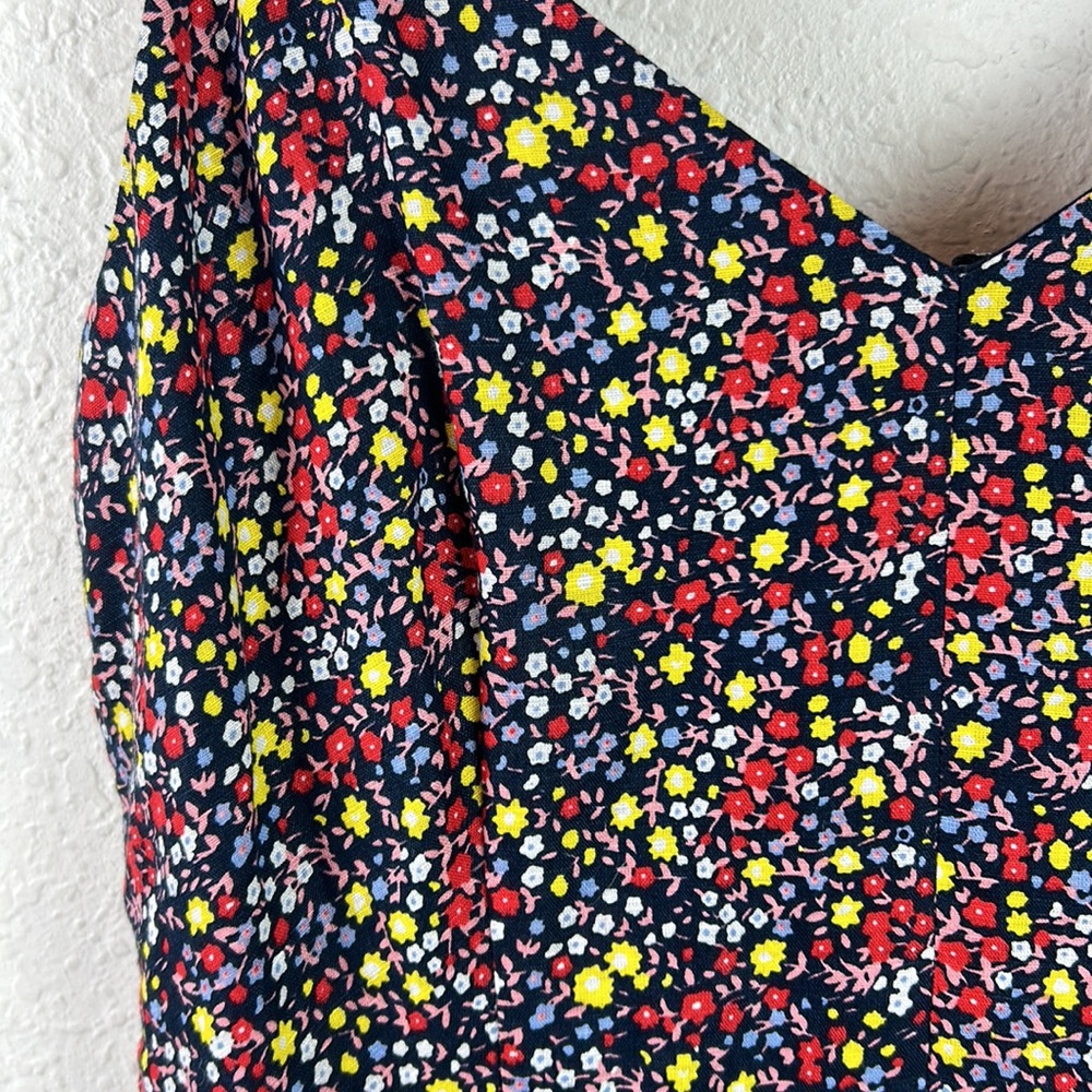 Euc J.Crew floral midi ruffle hem strap dress 10 - Picture 3 of 7